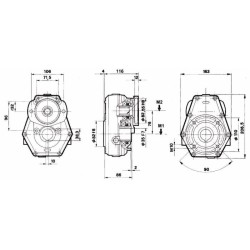 Riduttore gruppo 2 rapporto 3:1 per motori orbitali albero Ã¸25mm da 11Kw