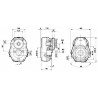 Riduttore gruppo 2 rapporto 3:1 per motori orbitali albero Ã¸25mm da 11Kw