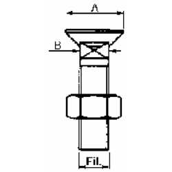 Bullone tspqst M10x50 90Â° con dado