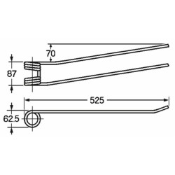 Dente giroandanatore adattabile Stoll 0606811 filo 8,5