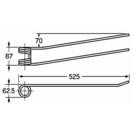 Dente giroandanatore adattabile Stoll 0606811 filo 8,5