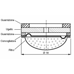 Ugello in ceramica Ã˜ 18mm foro Ã˜ 1,5mm