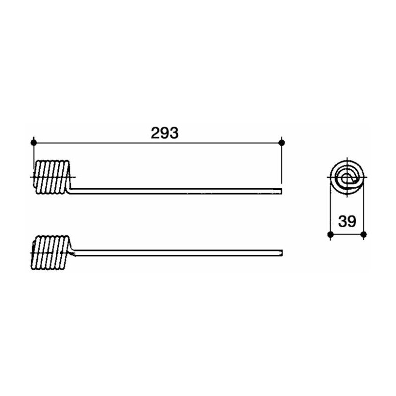 Dente ranghinatore adattabile Olivi lunghezza 293 filo 5,5