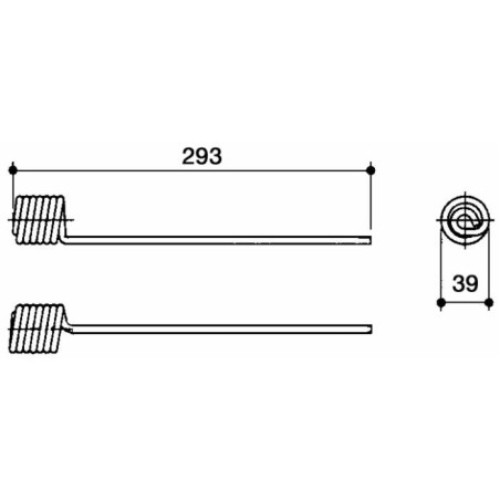 Dente ranghinatore adattabile Olivi lunghezza 293 filo 5,5