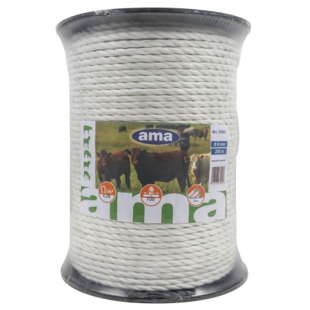 Corda elettrica diametro 8mm lunghezza 200m resistenza max 700kg