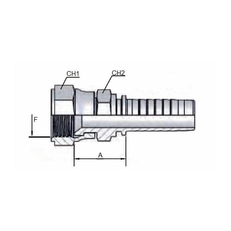 Raccordo JIS femmina dritto M22x1,5 - tubo 1/2"