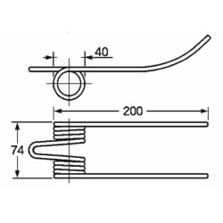 Dente pick-up adattabile Feraboli 1828060 lunghezza 200 filo 5,5