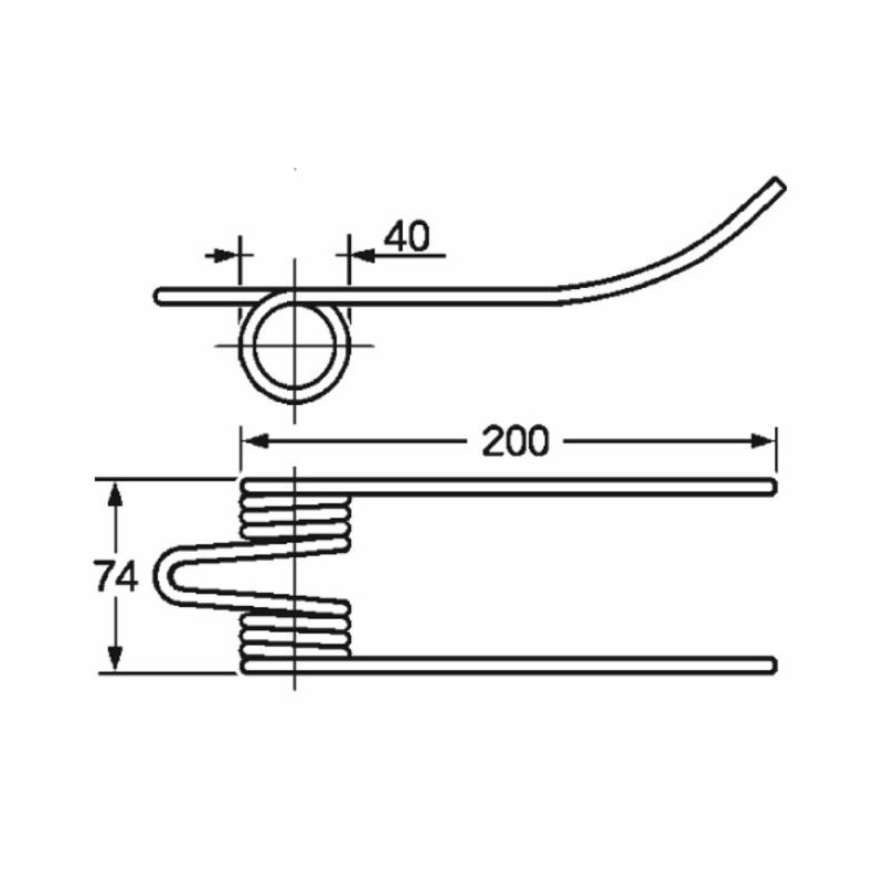 Dente pick-up adattabile Feraboli 1828060 lunghezza 200 filo 5,5