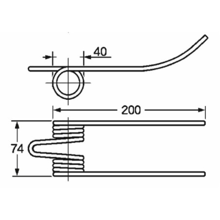 Dente pick-up adattabile Feraboli 1828060 lunghezza 200 filo 5,5