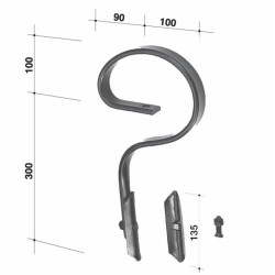 Molla flex diritta con vomere 32x10mm