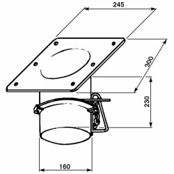 Bocchetta grano con flangia 300x245mm