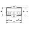 Nipplo passaparete simmetrico G1/2"