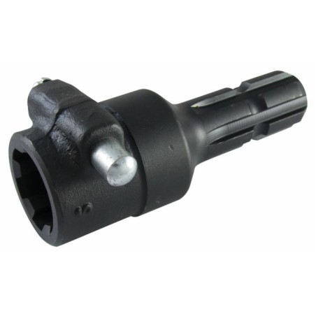 Riduzione per presa di forza con profilo esterno 1" 3/8 e profilo interno 1" 3/4 con pulsante