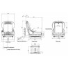Sedile Komodo in sky nero con sospensione meccanica e microswitch