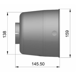 Controcuffia cilindrica con collare lunghezza 145,50mm