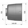 Controcuffia cilindrica con collare lunghezza 145,50mm