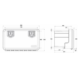 Cassetta porta attrezzi 860x500x47mm capacitÃ  119 lt
