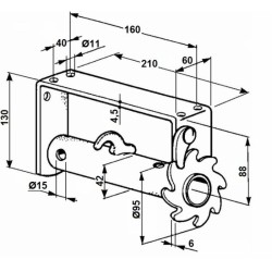 Verricello sinistro per motocoltivatore Ã¸42mm