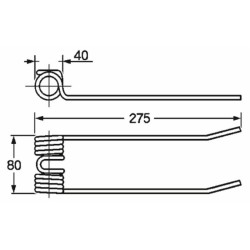 Dente ranghinatore adattabile Repossi a punte piegate filo 5,8