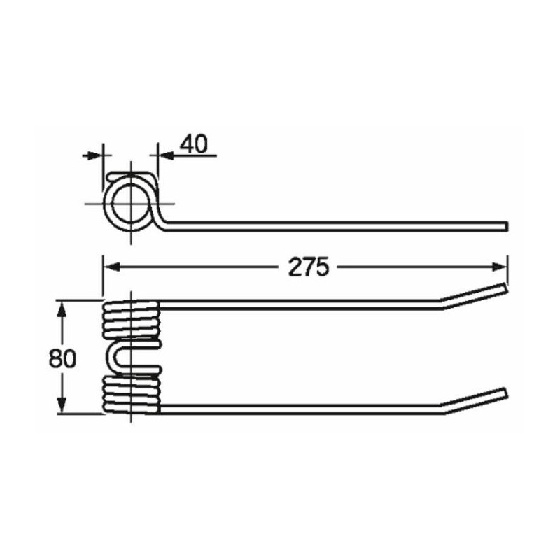 Dente ranghinatore adattabile Repossi a punte piegate filo 5,8