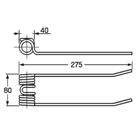 Dente ranghinatore adattabile Repossi a punte piegate filo 5,8