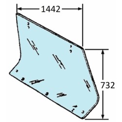Cristallo posteriore adattabile al riferimento originale Fiat 5129357 per cabina CS 13,17,19,22,23,Confort larga,