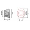 Controcuffia ovale lunghezza 113mm