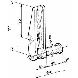 Cerniera posteriore sinistra per rimorchio Ã˜ 20mm