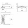 Specchio retrovisore destro lunghezza braccio 270mm