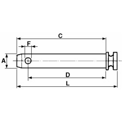 Perno per terzo punto Ã¸25 utile=142