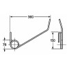 Dente seminatrice anteriore corto adattabile Gaspardo 18903640 filo 9