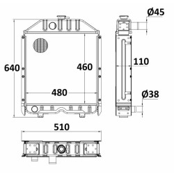 Radiatore per trattore adattabile Landini 3666234M91