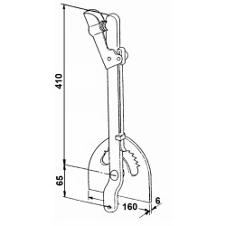 Leva freno parcheggio lato destro con interasse 410mm