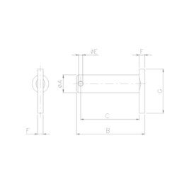 Perno per forcella tir,reg,Ã¸ 20x91,5