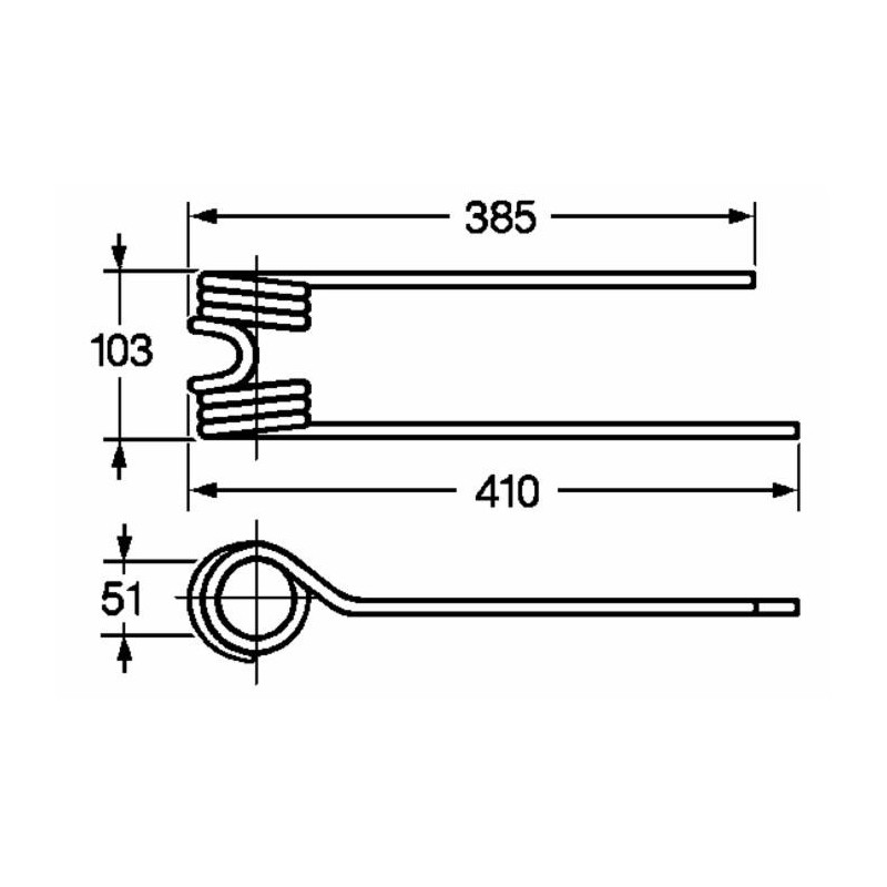 Dente girello sx adattabile Pottinger filo 9,5