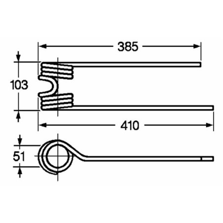 Dente girello sx adattabile Pottinger filo 9,5