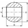 Rotula per ganci inferiori Ã˜ 64x45mm con foro Ã˜ 28mm