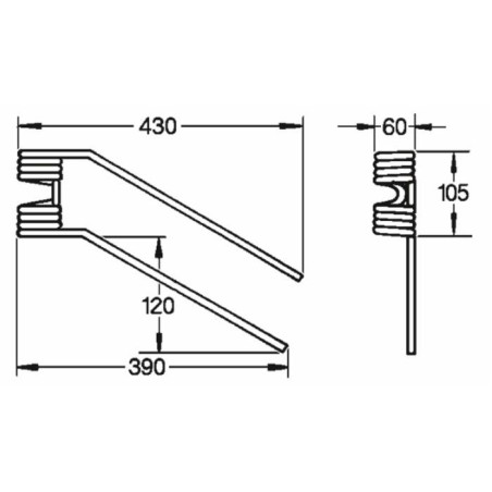 Dente girello dx adattabile Fcr e Gaspardo filo 9