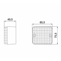 Fanale retronebbia 87x77x51mm