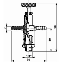 Oliatore contagocce doppio con filetto passo 1/4"