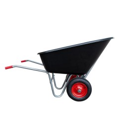 Carriola con vasca in plastica da 160 kg e due ruote da 3.8"