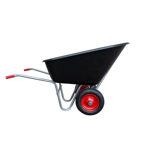 Carriola con vasca in plastica da 160 kg e due ruote da 3.8"