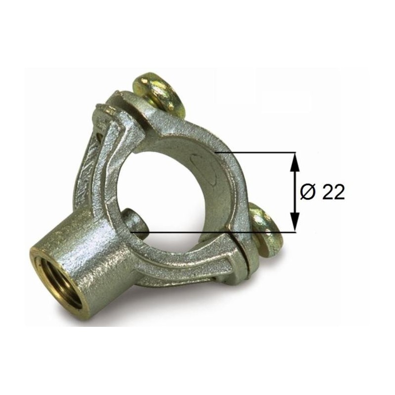 Morsetto nichelato completo di viti in acciaio inox e guarnizioni Ã˜ 22mm