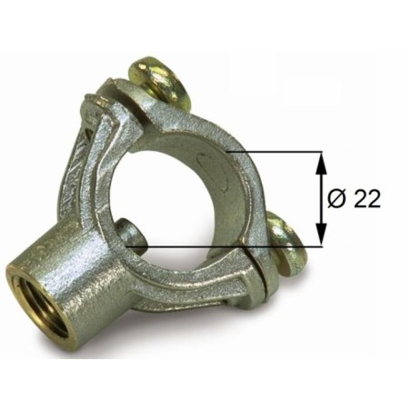 Morsetto nichelato completo di viti in acciaio inox e guarnizioni Ã˜ 22mm