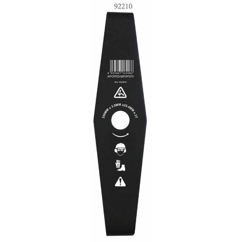 Disco decespugliatore a 2 denti mulching per arbusti larghezza di taglio 250mm
