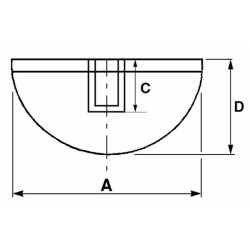 Paracolpi d'appoggio femmima Ã¸ 69mm altezza 60mm