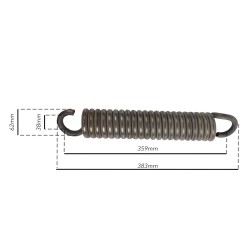 Molla tiller 383mm con gancio aperto Ã˜ 12mm adattabile Nardi