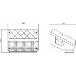 Fanale anteriore dx e sx per trattore dimensioni 188x140mm omologato ECE
