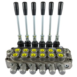Distributore idraulico da 3/8" a 6 leve doppio effetto 40L