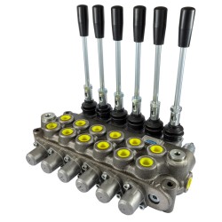 Distributore idraulico da 3/8" a 6 leve doppio effetto 40L